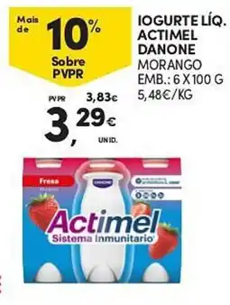 Continente Iogurte líq. actimel danone morango promoção