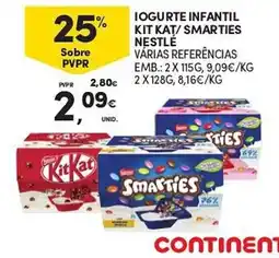 Continente Iogurte infantil kit kat/ smarties nestlé promoção