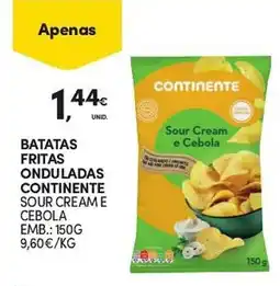 Continente batatas fritas onduladas continente sour cream e cebola promoção