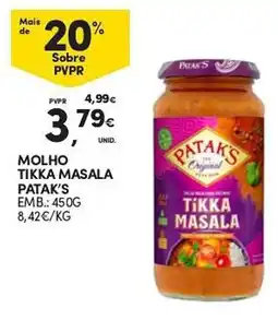 Continente molho tikka masala patak's promoção