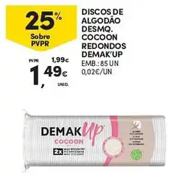 Continente discos de algodão desmq cocoon redondos demak'up promoção
