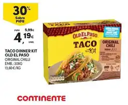 Continente Taco dinner kit old el paso original chilli promoção