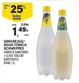 Continente ginger ale agua tonica schweppes varios sabores promoção
