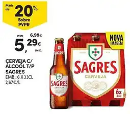 Continente Cerveja c/ álcool t/p sagres promoção