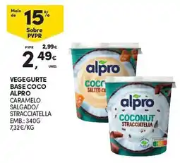 Continente vegugrte base coco alpro caramelo salgado/stracciatella promoção