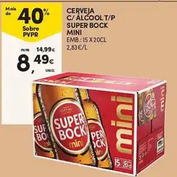 Continente cerveja c/ alcool t/p super bock mini promoção