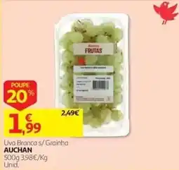 Auchan Uva Branca s/ Grainha Auchan promoção