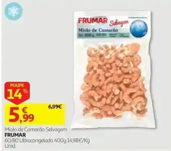 Auchan miolo de camarão selvagem frumar promoção