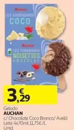 Auchan Gelado Auchan c/ Chocolate Coco Branco/ Avelã promoção