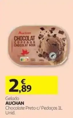 Auchan gelado auchan chocolate preto c/ pedaços promoção