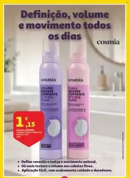 Auchan Espuma cosmia caracóis volume cabelo fino promoção