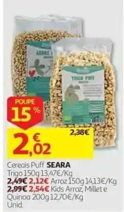 Auchan Cereais Puff SEARA promoção