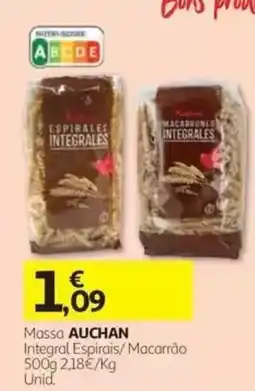 Auchan Massa auchan integral espirais/ macarrão promoção