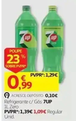 Auchan Refrigerante c/ Gás 7UP 1L Zero promoção
