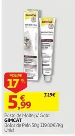 Auchan Pasta de Malte p/ Gato GIMCAT promoção