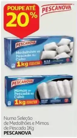 Auchan medalhões e mimos de pescada 1kg pescanova promoção