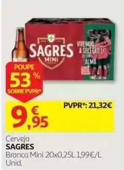 Auchan Cerveja Sagres Branca Mini promoção