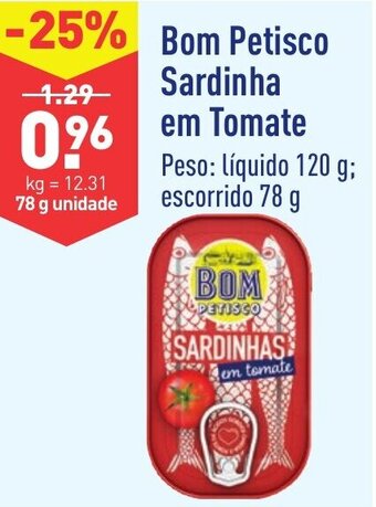 ALDI Bom Petisco Sardinha em Tomate 78g promoção
