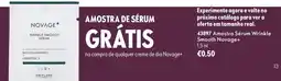Oriflame Amostra de sérum novage+ promoção