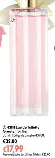 Oriflame greater for her eau de toilette promoção