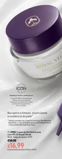 Oriflame Creme de Dia Refirmante com FPS 20 Royal Velvet promoção