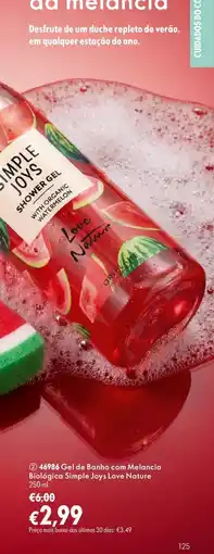Oriflame Gel de Banho com Melancia Simple Joys Love Nature promoção