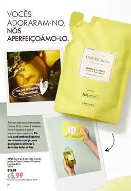 Oriflame Recarga Sabonete Líquido Mãos e Corpo Limão e Verbena Essense&Co. promoção