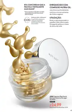 Oriflame Cápsulas Óleo Facial Nutrição Intensiva Novage+ promoção