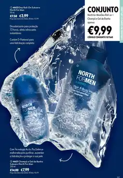 Oriflame North for MenDeo Roll-on + Champô e Gel de Banho promoção