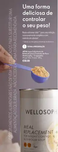 Oriflame Sopa Substituta de Refeição para Controlo de Peso Wellosofhy - Cogumelos promoção