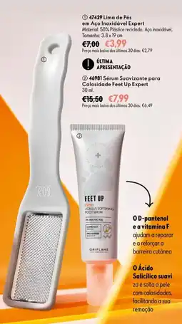 Oriflame Lima de pés em aço inoxidável expert promoção