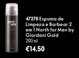 Oriflame espuma de limpeza e barbear 2 em 1 north for men by giordani gold promoção