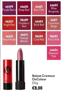Oriflame Batom Cremoso OnColour promoção