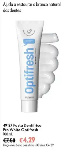 Oriflame Pasta Dentífrica Pro White Optifresh promoção