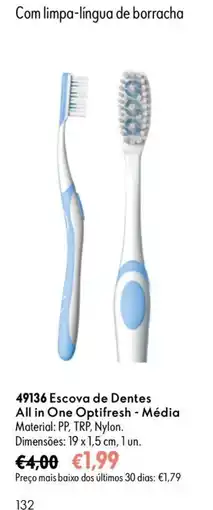 Oriflame Escova de dentes all in one optifresh - média promoção