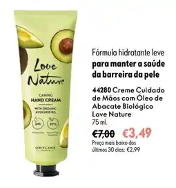 Oriflame Creme Cuidado de Mãos com Óleo de Abacate Biológico Love Nature promoção