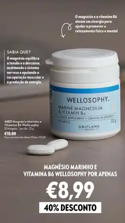 Oriflame magnésio marinho e vitamina b6 wellosophy promoção