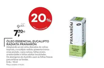 óleo essencial eucalipto radiata pranarôm
