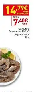 Recheio Aquacultura - camarão vannamei 30/40 promoção