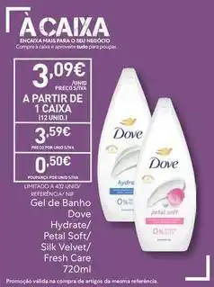 Recheio Dove - gel de banho promoção