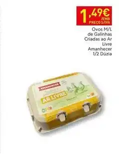 Recheio Amanhecer - ovos m/l de galinhas criadas ao ar amahecer 1/2 duzia promoção