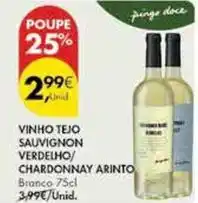 Pingo Doce Vinho tejo sauvignon verdelho promoção