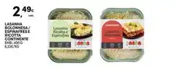Continente Bom dia Continente - lasanha bolonhesa/ espinafres e rotimente promoção
