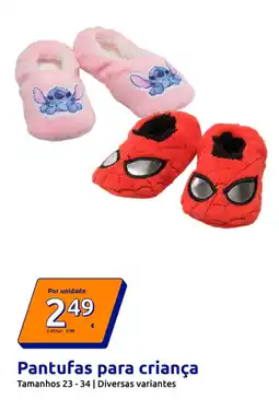 Action Pantufas para criança promoção