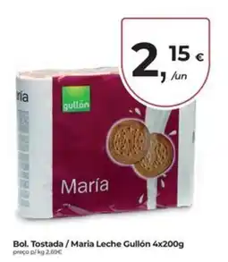 Aqui é fresco Bol. Tostada / Maria Leche Gullón promoção