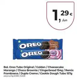 Aqui é fresco Bol. Oreo Tubo Original / Golden / Cheesecake Morango / Choco Brownie / Gingerbread / Remix Framboesa / Duplo Creme / Cookie promoção