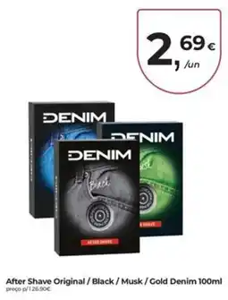 Aqui é fresco Denim after shave original / black / musk / gold denim promoção