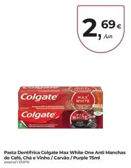 Aqui é fresco Pasta dentífrica colgate max white one anti manchas de café, chá e vinho / carvão / purple promoção