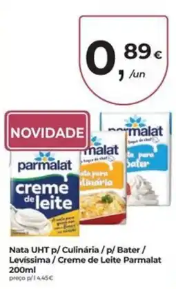 Aqui é fresco Nata UHT p/ Culinária / p/ Bater / Levíssima / Creme de Leite Parmalat promoção