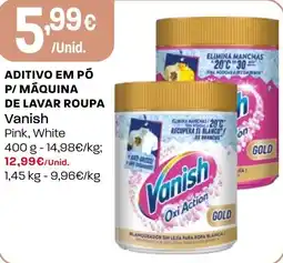 Intermarché Aditivo em pó p/ máquina de lavar roupa vanish pink, white promoção